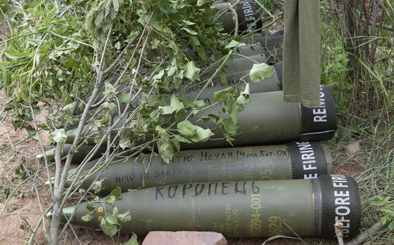 FILE - U.S.-supplied M777 Howitzer Shells Lie On The Ground To Fire At ...