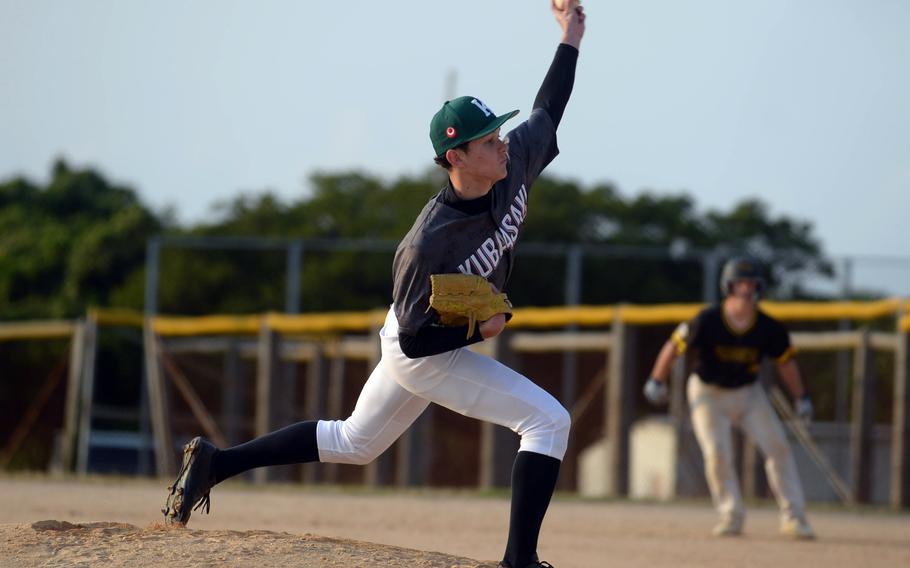 Marcus Waltz pitches.