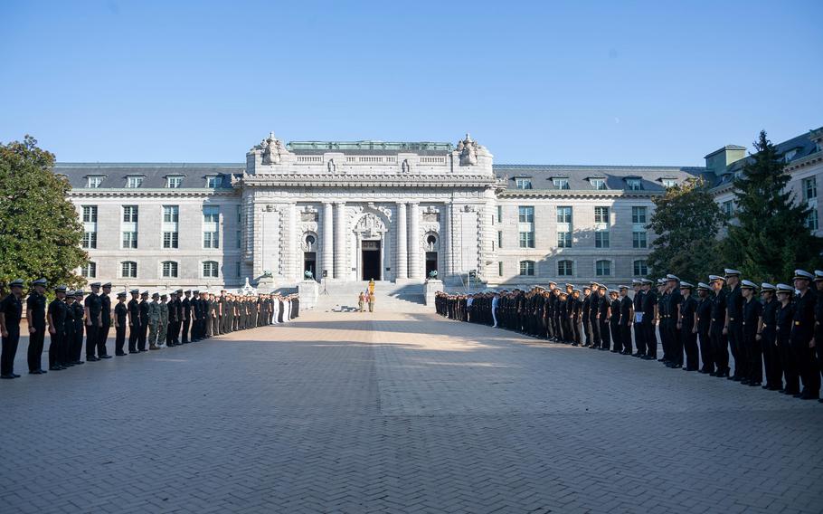 U.S. Naval Academy Midshipmen conduct ceremony