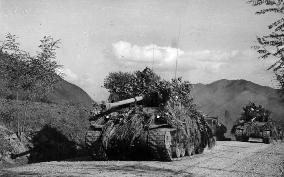 Camouflaged tanks roll along during Operation Killing Zone, the largest military field exercise since the founding of the First Republic of Korea Army in 1948. Elements of the ROK Air Force and U.S. Army’s 4th Missile Command acted as supporting units.