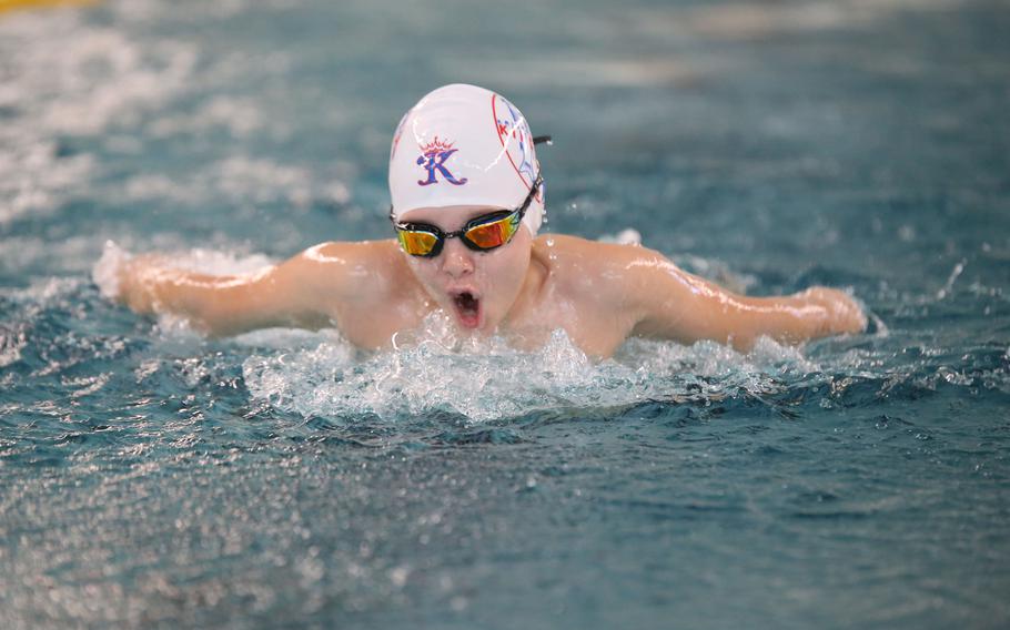 Kaiserslautern's Raylan Benton won four times in the boys 8-under division at the European Forces Swim League Long Distance Championships in Dresden, Germany.