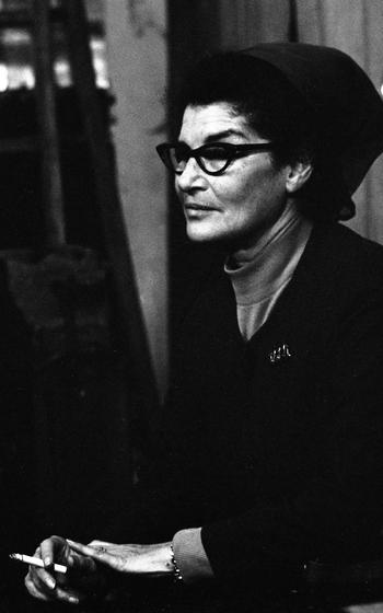 Portrait of Juliet Man Ray, née Browner, wife of Dada and surreal artist Man Ray, inside their home and his studio in Paris. 