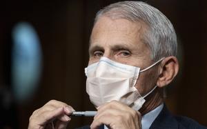 FILE - Dr. Anthony Fauci, director of the National Institute of Allergy and Infectious Diseases, listens during opening statements during a Senate Health, Education, Labor, and Pensions Committee hearing on Capitol Hill, Nov. 4, 2021, in Washington.  (AP Photo/Alex Brandon, File)