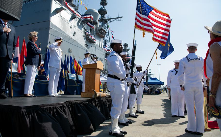 Sailors and guests render honors