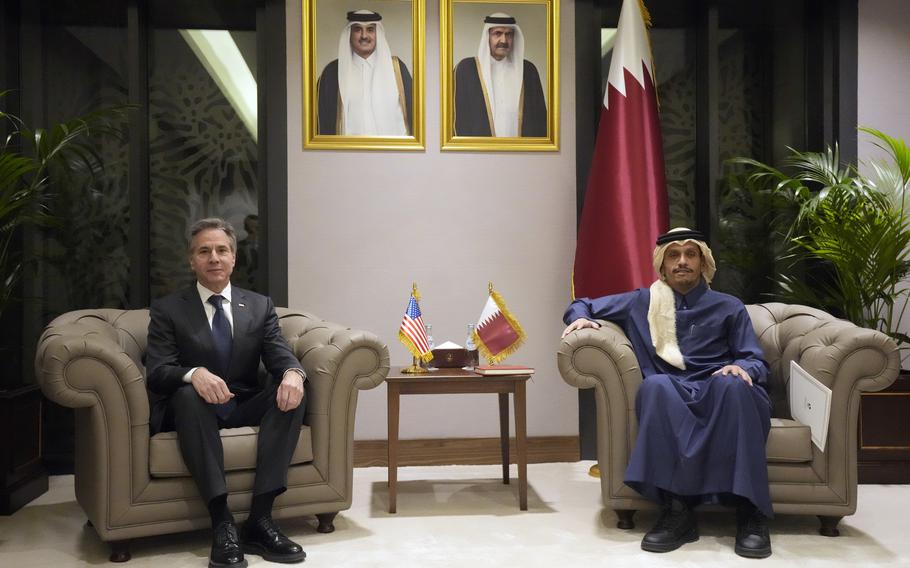 U.S. secretary of state with Qatar’s prime minister