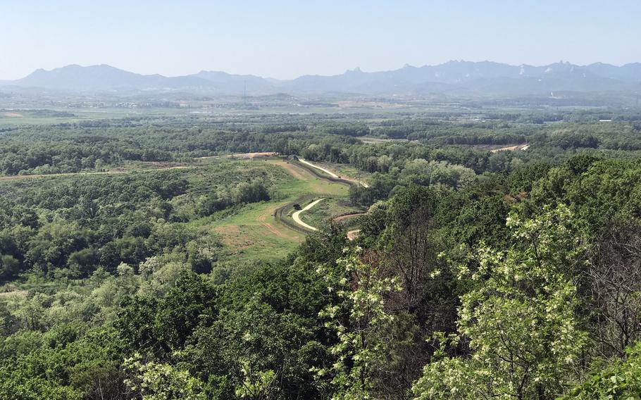 A portion of the Demilitarized Zone between North and South Korea is pictured on May 24, 2017.