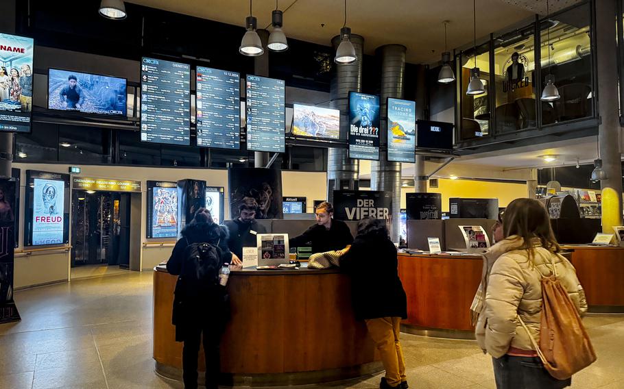 The ticket desk at a movie theater complex in Nuremberg,