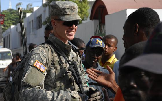 Port-au-Prince, Haiti, Jan 19, 2010: Staff Sgt. James Gresham, Company ...