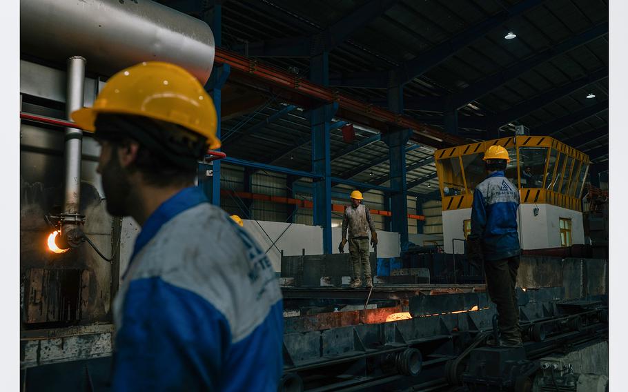 Hundreds of employees were hired at the Milat steel factory on the outskirts of Kabul when it reopened last year. The factory has struggled with shortages of electricity in recent months. 