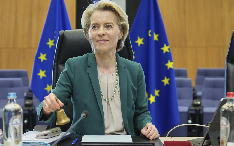 European Commission President Ursula von der Leyen at EU headquarters.