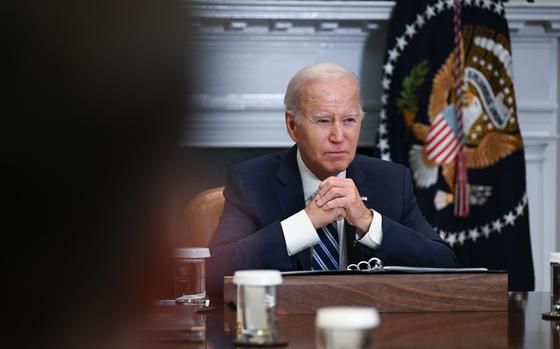 President Biden, seen in November 2023, issued a national security memo on Wednesday calling on federal agencies “to do even more” to stop fentanyl trafficking. 
