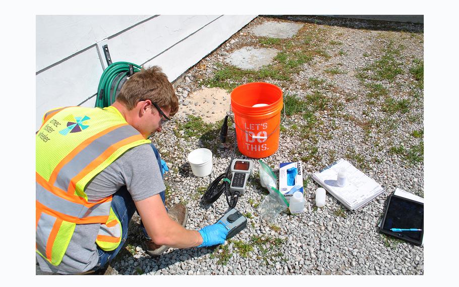 Water sampling in process at the former Wurtsmith Air Force Base, Michigan, Aug. 1, 2017. 