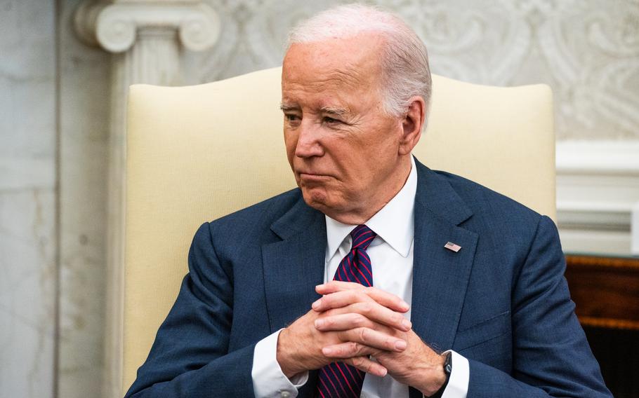 President Joe Biden meets with Iraqi Prime Minister Mohammed Shia al-Sudani in the White House on April 15, 2024