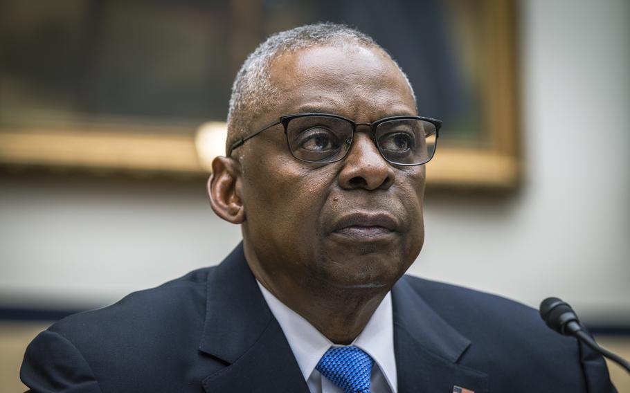 Defense Secretary Lloyd Austin provides testimony April 30, 2024, at a House Armed Services Committee hearing at the Rayburn House Office Building in Washington, D.C.