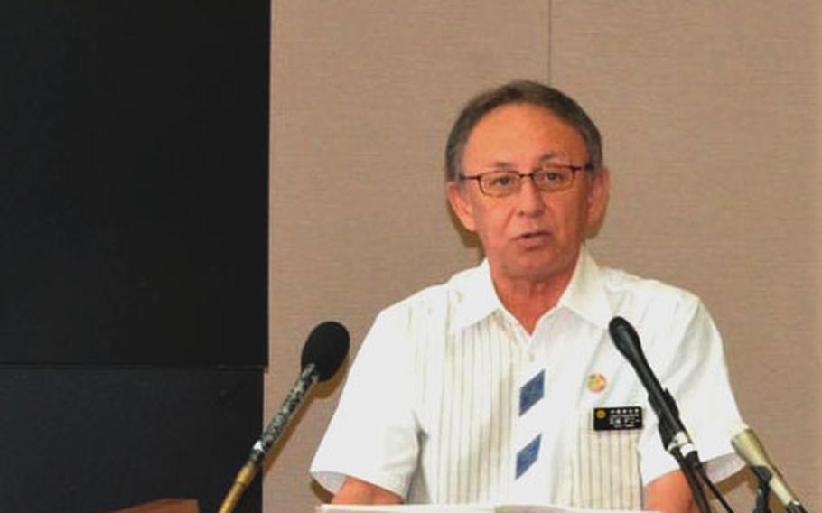 Gov. Denny Tamaki during a regular press conference  at the prefecture's office in Naha, Okinawa, Japan, April 12, 2024.