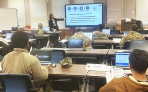 Service members take a Transition Assistance Program course in Maude Hall at Camp Humphreys, South Korea, Feb. 20, 2025.