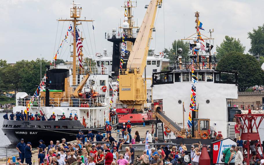 Scenes from the U.S. Coast Guard parade of ships in Grand Haven, Mich., on Monday, July 29, 2024. 