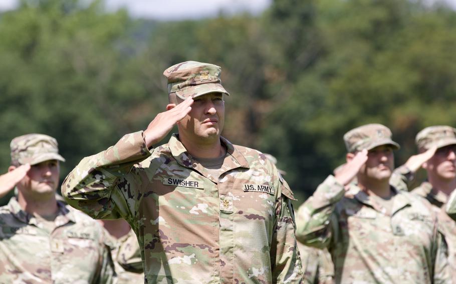 Family and friends bid farewell before Pennsylvania Army National Guard members deploy