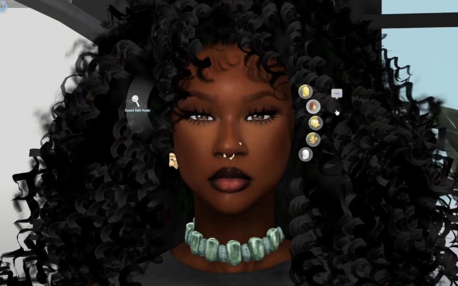 Amira Virgil, creator of The Black Simmer, also made makeup for Sims that looks good on people with dark skin tones. 