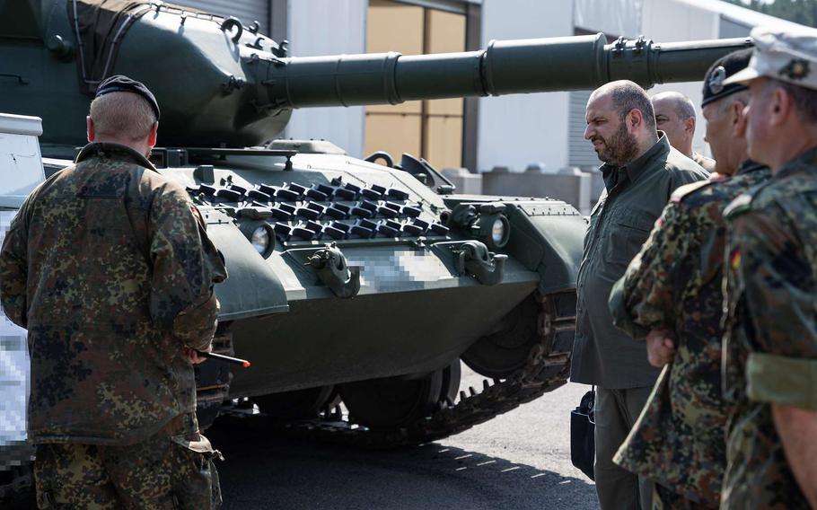 Ukrainian Defense Minister Rustem Umerov visits the site of the training of Ukrainian soldiers