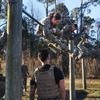 U.S. Marines and U.S. Navy Sailors with 2nd Marine Logistics Group, participate in an obstacle course during the Force Fitness Instructor Course culminating event on Camp Lejeune, North Carolina, Feb. 14, 2024. 2nd MLG Marines and Sailors participated in the course to understand how to utilize structured functional exercise science in order to optimize performance, reduce injuries, and maximize unit physical readiness. (U.S. Marine Corps photo by Cpl. Mary Kohlmann)