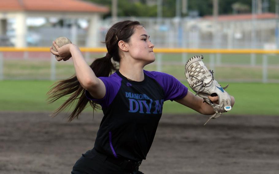 Jessica Petruff gets set to throw.