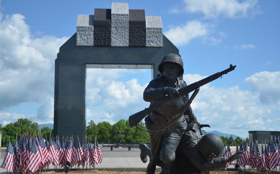 The National D-Day Memorial in Bedford, Va., on May 11, 2024. The memorial opened in 2001. The town and county of Bedford suffered the nation’s highest known per capita D-Day loss. 