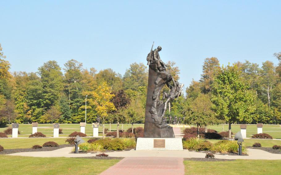 The Mountaineers Monument at Memorial Park is located in front of the 10th Mountain Division headquarters at Fort Drum, N.Y. The statue was unveiled on Oct. 4, 1991, and has become a symbol for the soldiers of the 10th Mountain Division, both past and present.