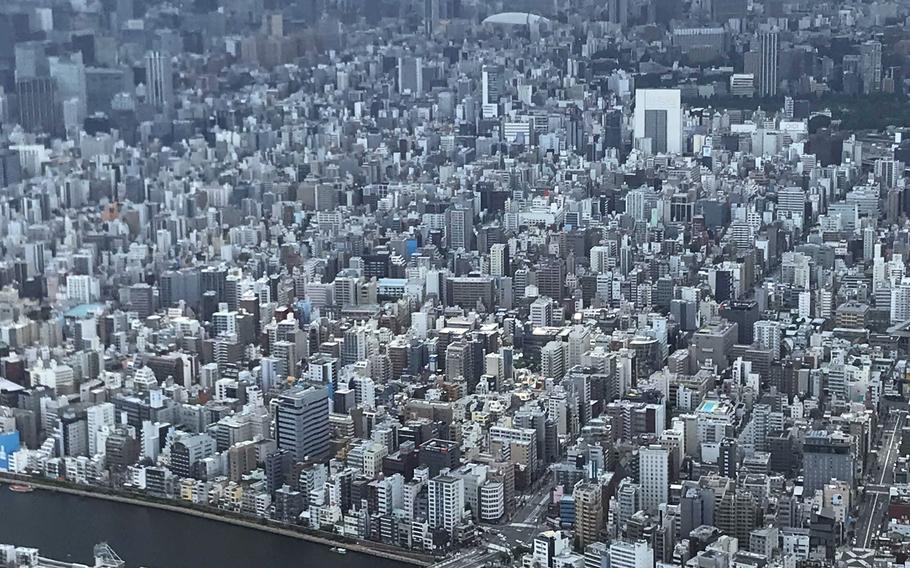 A view from Floor 340 of the Tokyo Skytree on June 17, 2021.