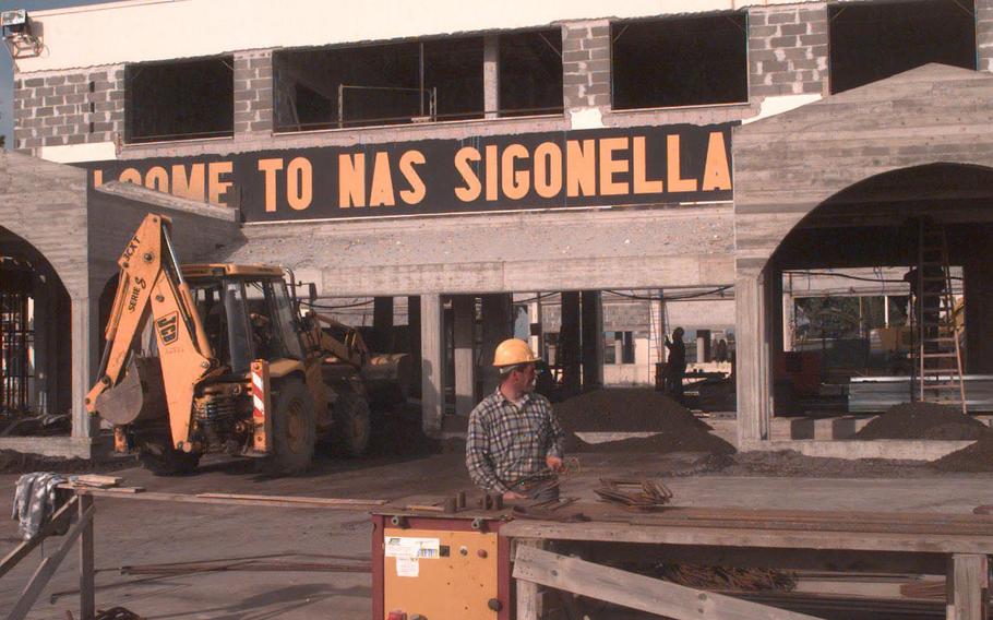 The NAS Sigonella air terminal under construction in December 1997. The base in Sicily recently celebrated its 65th anniversary.