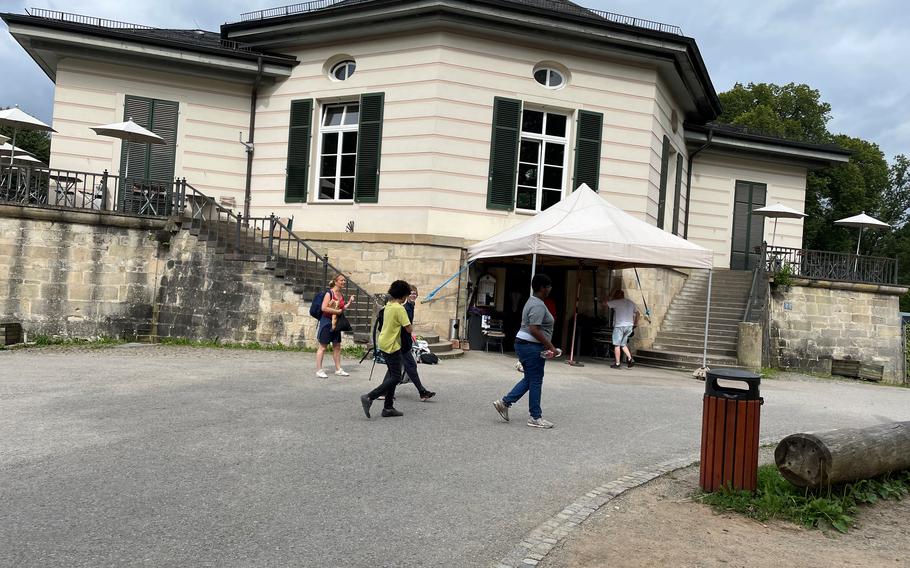 The Bärenschlössle is a restaurant along the Bärensee trails in Stuttgart, Germany. The original structure there was built in 1768 to serve as a retreat for Duke Carl Eugen. It was later destroyed and rebuilt.  