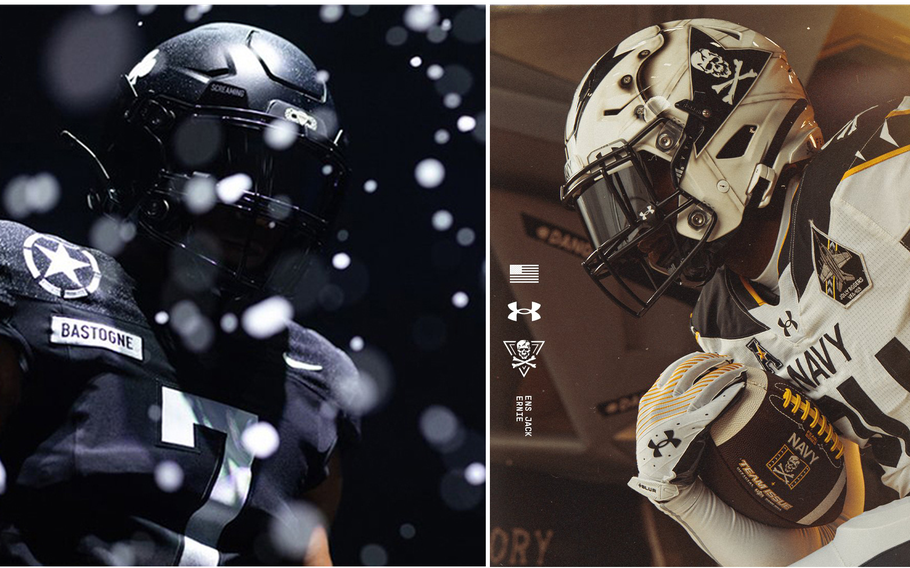 A look at the uniforms for the 135th Army-Navy football game.