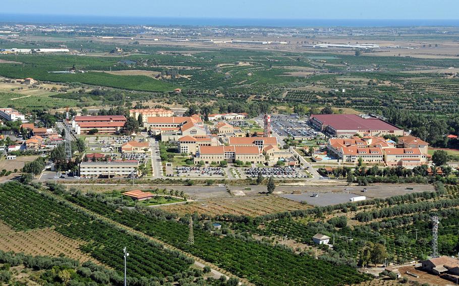 An overhead view of Naval Air Station Sigonella in Sicily.