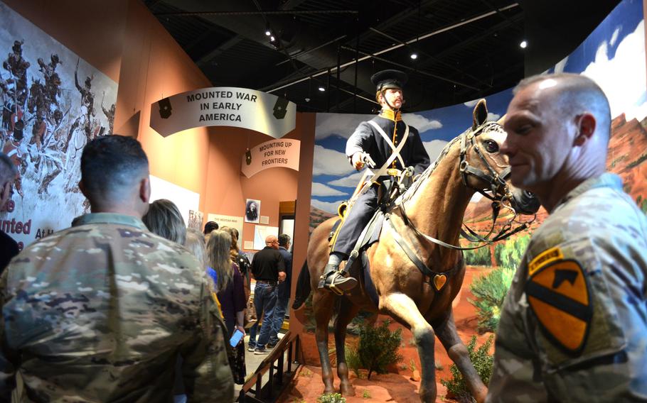 The main gallery of the National Mounted Warrior Museum at Fort Cavazos, Texas.