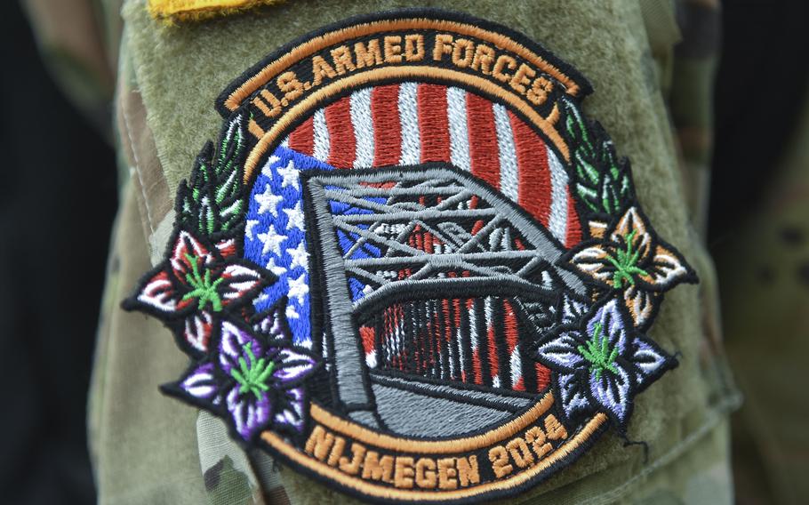 The morale patch of the U.S. armed forces delegation for the 2024 Four Days Marches Nijmegen..