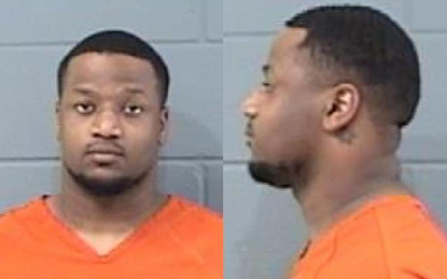 A mugshot and sideview of Lee.