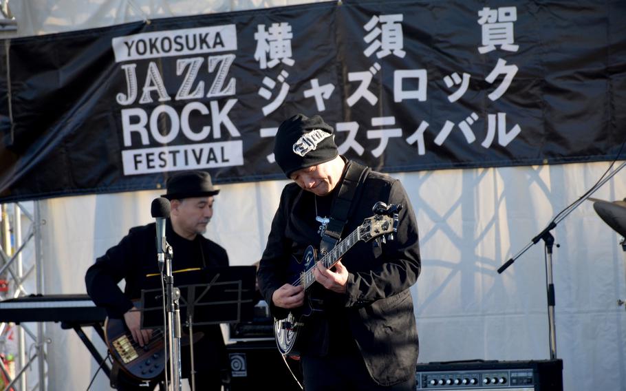 The Atsuhiko Sugimoto Band performs just outside Coaska Mall in Yokosuka, Japan, Nov. 3, 2024. 