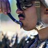 U.S. Marine Corps Cpl. Jeremy Rojas, Battery H, 3rd Battalion, 14th Marines cannoneer, shaves before an M777 A2 howitzer live-fire event, at Fort Barfoot, Virginia, Oct. 20, 2024. Battery H, 3rd Battalion, 14th Marines is a Reserve artillery battalion at the Naval Reserve Center located on Defense Supply Center Richmond, which is home to Defense Logistics Agency Aviation headquarters. (DoD photo by Nicholas Pilch)