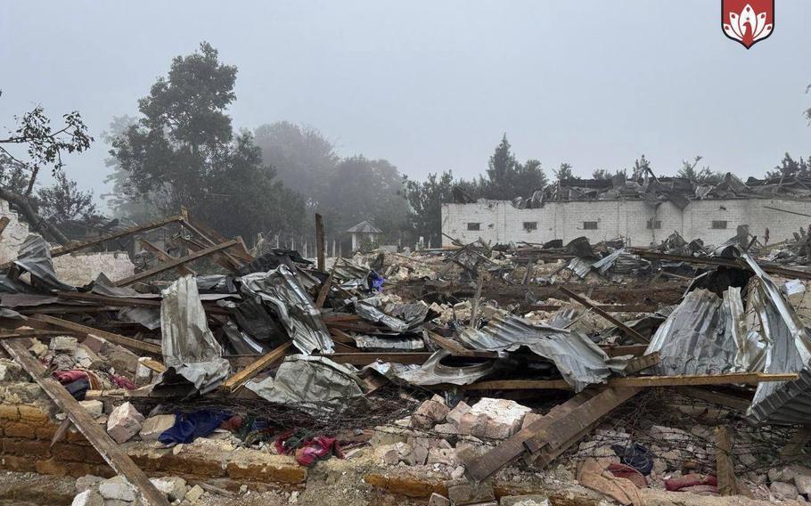 The debris of a building destroyed in an airstrike launched by Myanmar’s military government, Oct. 29, 2024.