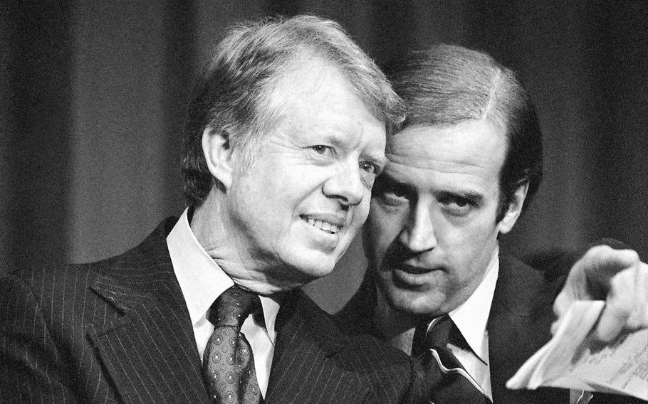 Jimmy Carter and Joe Biden in 1978.