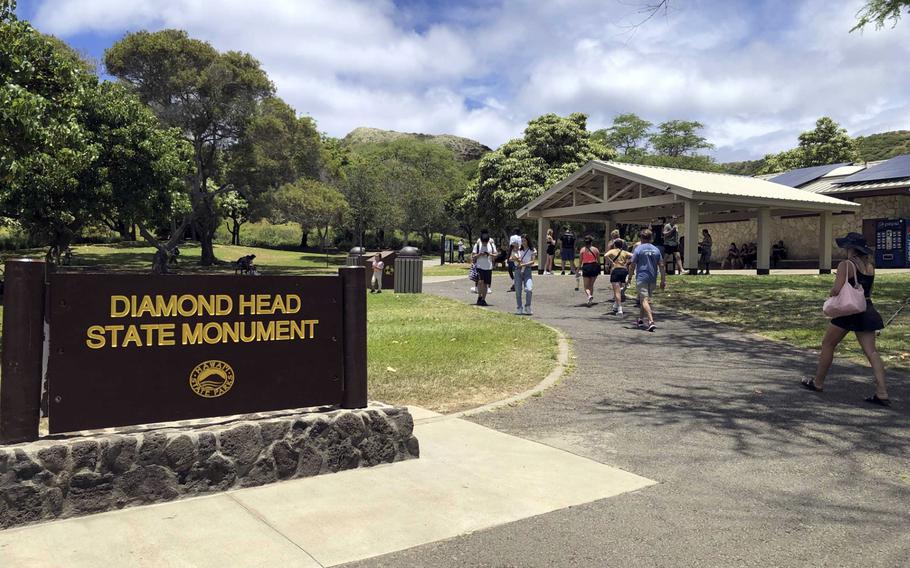 Diamond Head State Monument spans more than 475 acres near the eastern edge coastline of Waikiki on the island of Oahu, Hawaii.