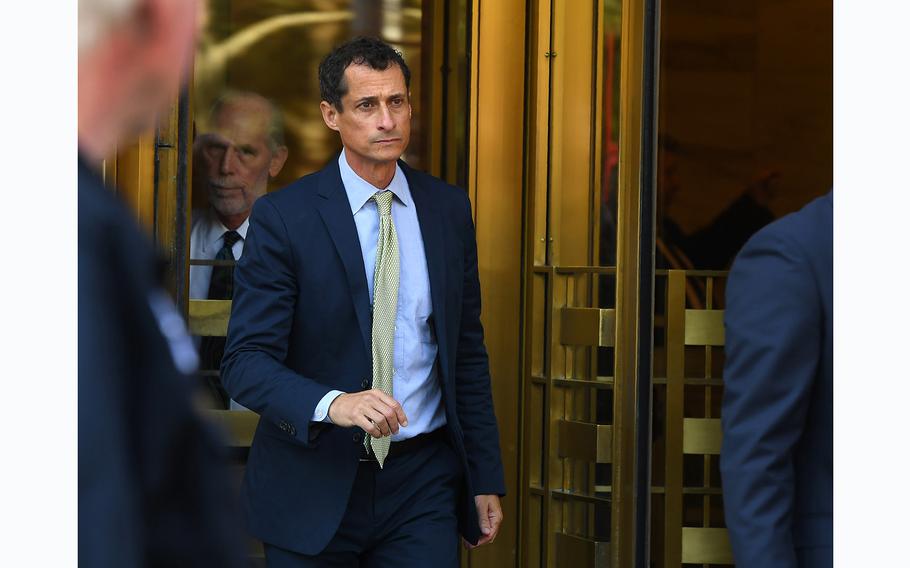 Anthony Weiner, a former Democratic congressman leaves Federal Court in New York September 25, 2017 after being sentenced for 21-months for sexting with a 15-year-old girl.