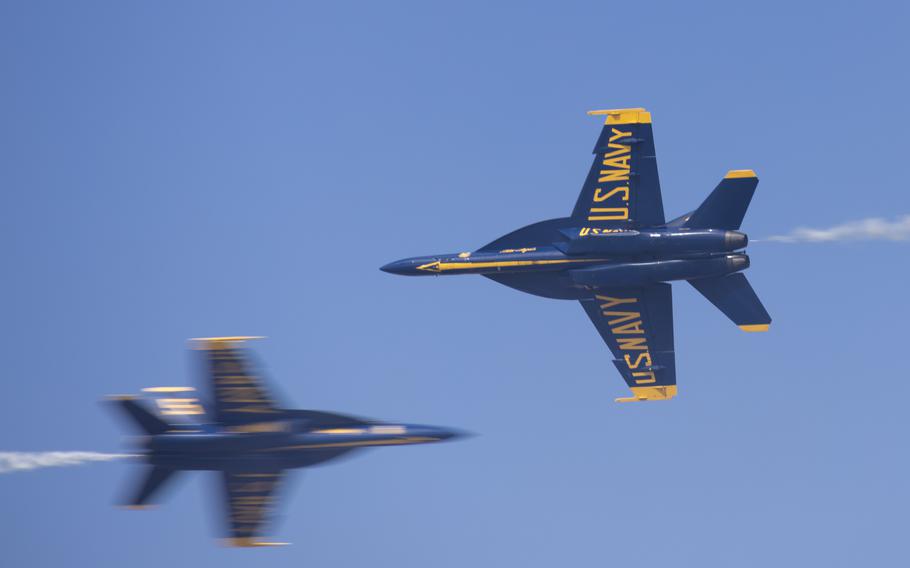 The Blue Angels perform during the MCAS Cherry Point Air Show, Saturday, May 11, 2024, at MCAS Cherry Point, N.C. 