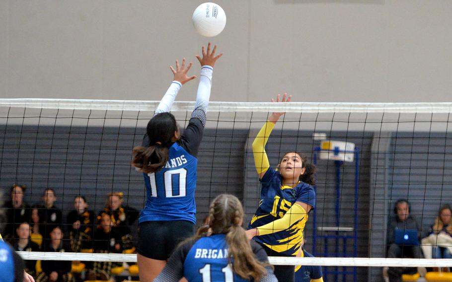 Victoria Ortiz-Cardenas hits the ball.