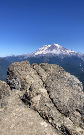 High Rock Lookout has a view of Mount Rainier