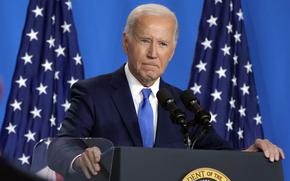 FILE - President Joe Biden speaks at a news conference July 11, 2024, in Washington. President Joe Biden dropped out of the 2024 race for the White House on Sunday, July 21, ending his bid for reelection following a disastrous debate with Donald Trump that raised doubts about his fitness for office just four months before the election. (AP Photo/Jacquelyn Martin, File)