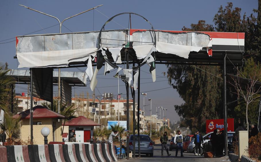 A vehicle checkpoint.