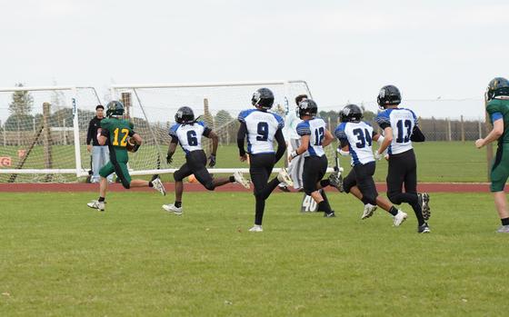 Grant Cumming sprints for a touchdown with the football in tow Saturday, Oct. 5, 2024.