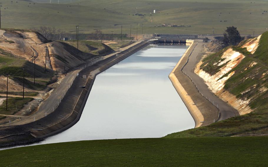 A canal of water.