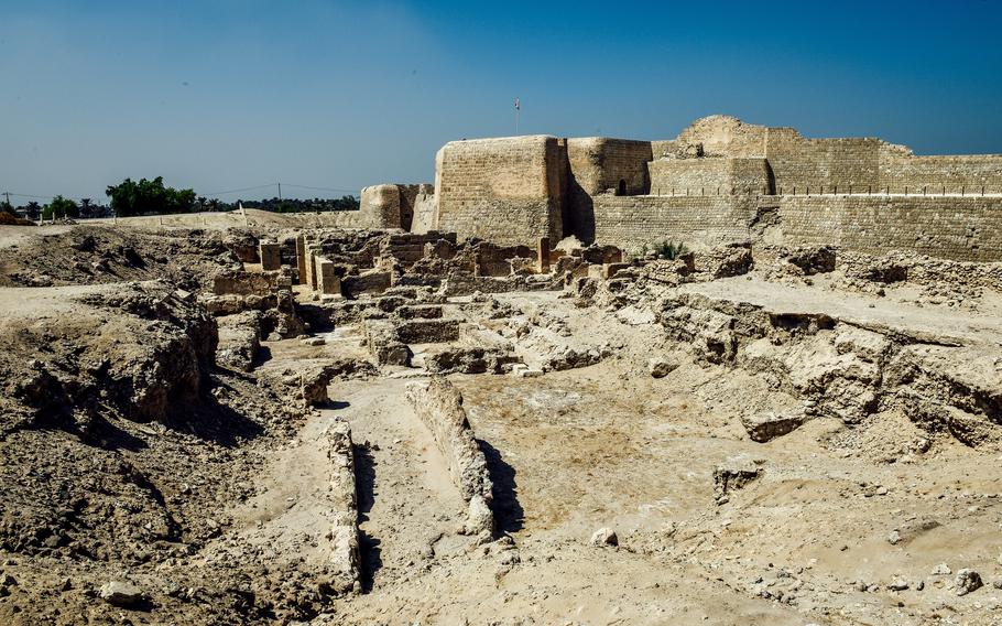 The site of Bahrain Fort, seen here are remnants of walls and rooms, believed to have been inhabited as early as 2300 BC, was a major settlement of the Dilmun civilization, one of the most prominent ancient cultures in the Gulf region.